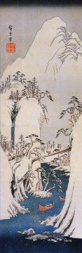 歌川広重 Utagawa Hiroshige Werke - Eine verschneite Schlucht Utagawa Hiroshige Ukiyoe